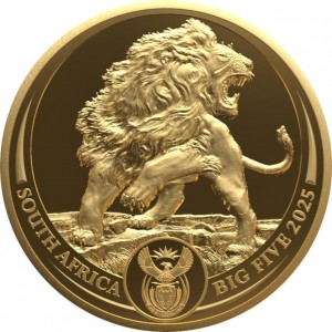 1 oz Gold Big Five " Lion / Löwe " 2025  South African Mint ( max. 500 Stk ) - inkl. Box / COA - 3te Serie