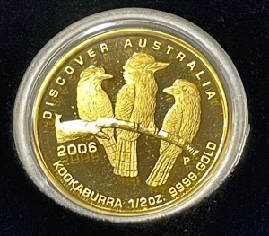 1/2 oz Gold Proof KOOKABURRA " Discover Australia " Perth Mint 2006 in Original Kapsel aus Proof Satz inkl. COA - max. 1000 Stück