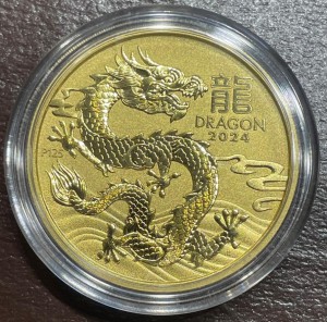 1 oz Gold Perth Mint Lunar Dragon / Drache  2024 in Kapsel - max. Auflage 30.000