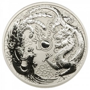 1 oz Silber Perth Mint Dragon & Phoenix in Kapsel  ( diff.besteuert nach §25a UStG )