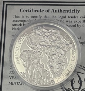 1 oz Silber PROOF 2009 RUANDA ELEFANT inkl. COA - max. 1000 Stk ( diff-best. §25a UStG )