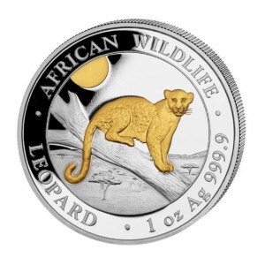 1 oz Silber Somalia " Leopard 2021 Gilded " in Kapsel - max.5000 ( diff.besteuert nach §25a UStG )