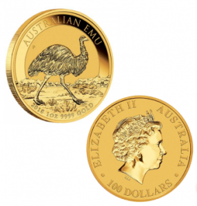 1 oz Gold " Emu " Perth Mint 2018 in Kapsel