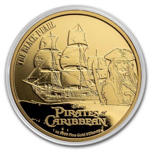 1 oz Gold Pirates of the Caribbean / Black Pearl in Kapsel - max. Auflage 250