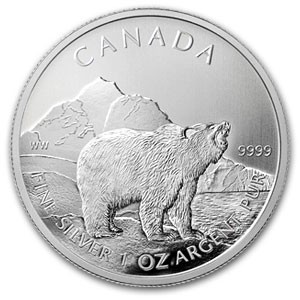 1 oz Silber Canada " Wildlife "  Grizzly  ( diff.besteuert nach §25a UStG )