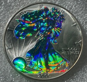 1 oz Silber USA Eagle HOLOGRAMM div.Jahre / ggf. leichte Kratzer/Hairlines / Jahre 1986 bis 2018 ( diff.besteuert nach §25a UStG )