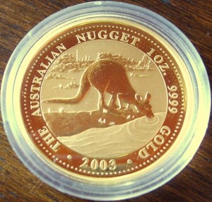 1 oz Gold Känguru 2003 in Kapsel