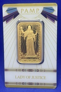 1 oz Goldbarren Pamp Suisse Lady of Justice im Blister