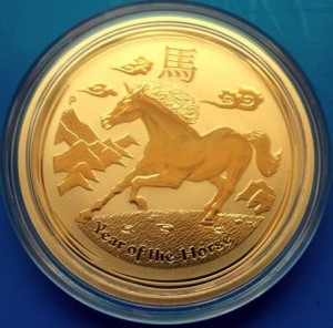 1/2 oz Gold Perth Mint " Pferd / Horse 2014 " in Kapsel