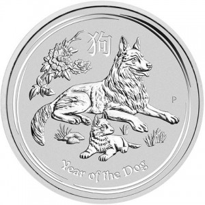 1 Kilogramm / 1000 Gramm Silber Australien Lunar II Hund 2018 in Kapsel  ( diff.besteuert nach §25a UStG )