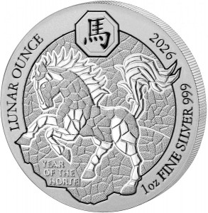 1 oz Silber Ruanda Lunar Ounce Horse / Pferd 2026 ( inkl. gültiger gesetzl. Mwst )