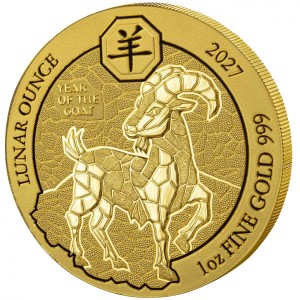 1 oz Gold Ruanda Lunar Ounce 2027 Goat / Ziege inkl. Box / COA - max. 188 Stück