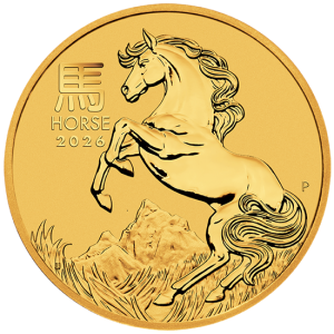 1/4 oz Gold Perth Mint Lunar 2026 Pferd / Horse in Original-Kapsel Australien / Australia aktuell mit Charles Effigy