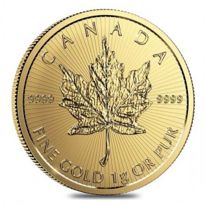 1 Gramm Gold Maple Leaf div. Jahre
