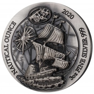 1 oz Silber Antique Finish Ruanda 2020 " Mayflower Durchmesser 40 mm / Reliefhöhe 4,00 mm