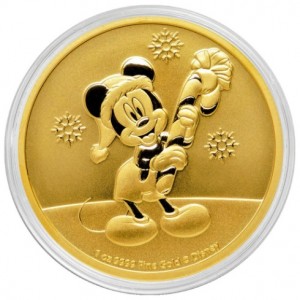1 oz Gold New Zealand Mint Disney Mickey Christmas 2020 - max 100 Auflage