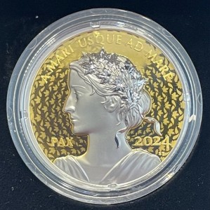 1 oz Gold Canada PROOF " 2024 Peace Dollar "  Platin-veredelt inkl. Box / COA - max. Auflage 650 Stk
