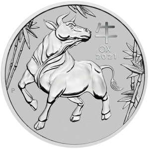 1 oz Platin Perth Mint Lunar Ochse 2021 - max 5.000