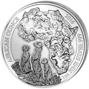 1 oz Silber Ruanda " Erdmännchen  " 2016 ( diff.besteuert nach §25a UStG )