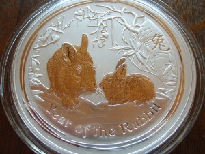 5 oz Silber Lunar Hase 2011 in Kapsel ( diff.besteuert nach §25a UStG )