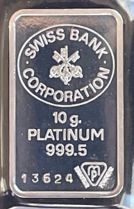 10 Gramm Platin SWISSBANK CORPORATION Barren in Original Folie