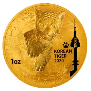 1 oz Gold Korea Tiger / Baby Tiger in Seoul 2020 inkl. Box / COA