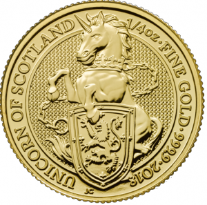 1/4 oz Gold Royal Mint / United Kingdom " Unicorn of Scotland "