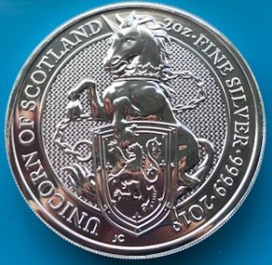 2 oz Silber Royal Mint / United Kingdom " 2018 Unicorn of Scotland " ( diff.besteuert nach §25a UStG )