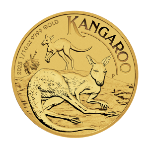 1/10 oz Gold Känguru 2025 in Kapsel ( Charles III Effigy )