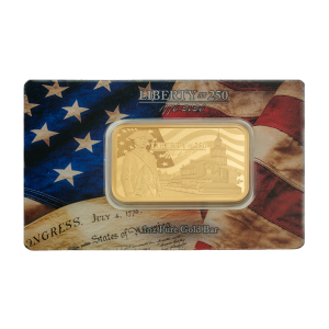 1 oz Goldbarren Pamp Suisse - Liberty at 250 "  - im  US Blister - anlässlich 250 Jahre Unabhängigkeit