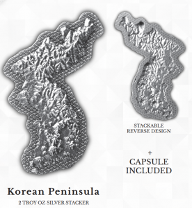 2 oz Silber Korea Stacker Peninsula / Koreanische Halbinsel - INKL. PASSENDER KAPSEL ( inkl. gesetzl. Mwst )