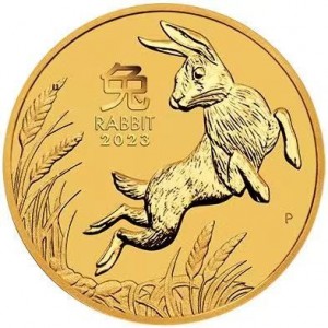 1/4 oz Gold Perth Mint " Lunar Hase III 2023 " in Kapsel