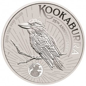 10 oz Silber Perth Mint Kookaburra 2025 35th Anniversary in Original-Kapsel Australien / Australia aktuell mit Charles Effigy