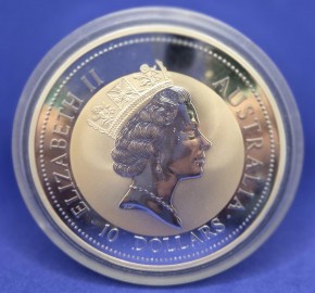10 oz Silber Kookaburra 1995 in Kapsel ( diff.besteuert nach §25a UStG )