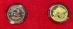 2 X 1/2 oz Gold " 110 years Kruger Park  " 1 X 1/2 oz Gold Krügerrand 2008 COLOR und 1 X 1/2 oz Proof Elefant mit DIAMOND EYE inkl. Box der Box South African Mint und COA ( max. 200 Stk )