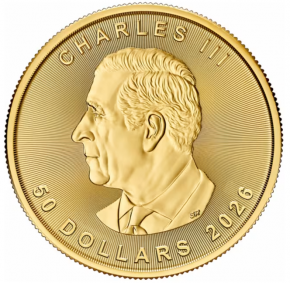 1 oz Gold Canada Maple Leaf 2026 / Neuware mit Charles III Effigy / Rückseite