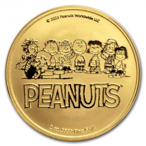 1 oz Gold Charlie Brown 2021 in Kapsel / gelber Original-Blister ( Peanuts Series )