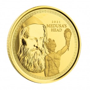 1 oz Gold Scottsdale Mint Gibraltar Perseus mit Medusas Kopf in Kapsel / Box - max 100 Stück