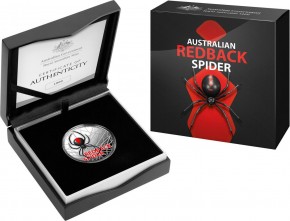 1 oz Silber Australien Redback Spider Proof Color " Dangerous Animals Series " in Kapsel / Box - max. 1000 ( diff.besteuert nach §25a UStG )