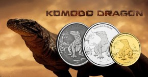 1 oz Silber Scottsdale Mint Komodo Dragon / Waran inkl. Kapsel auf Scottsdale Sheets - max. 15.000