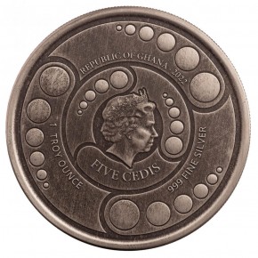 1 oz Silber Scottsdale Mint Ghana 2022 Alien 2te Ausgabe ANTIQUE FINISH - max. 5.000