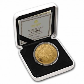 1 oz Gold St. Helena Rhino 2022 India Wildlife / Cash / inkl. Box & COA ( max 200 Stk )