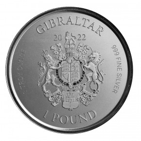 1 oz Silber Gibraltar 2022 " Lady Justice "  ( diff.besteuert nach §25a UStG )