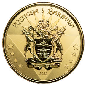 1 oz Gold EC8 Series Antigua & Barbuda " Coat of Arms 2022 " im Blister