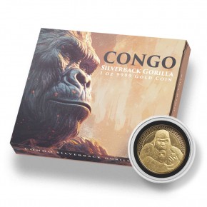 1 oz Gold Congo / Kongo 2023 " Gorilla " Scottsdale Mint / in Kapsel / Box - max. 100 Stk