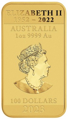 1 oz Gold Perth Mint Dragon Rectangular 2023 in Kapsel - max. 8888