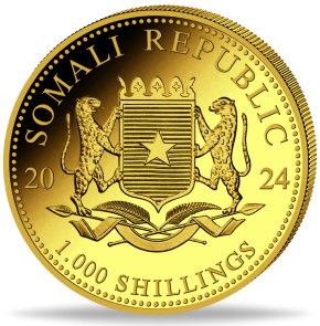 1 oz Gold Somalia Elefant 2024 in Kapsel