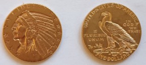 5 Dollar USA Indian Head ( 7,52 Gramm Gold fein)