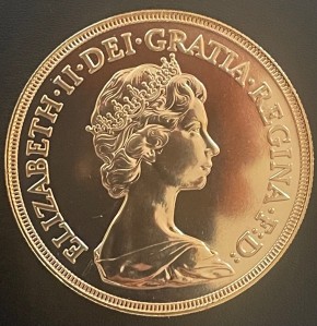 5 Pfund Sovereign 1980iger Jahre Royal Mint / 35,80 Gramm Gold fein