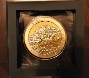 5 oz America the beautiful Alaska / Denali vergolded im Schweberahmen - ursprünglich UNC-Ausgabe ( diff-best. §25a UStG )